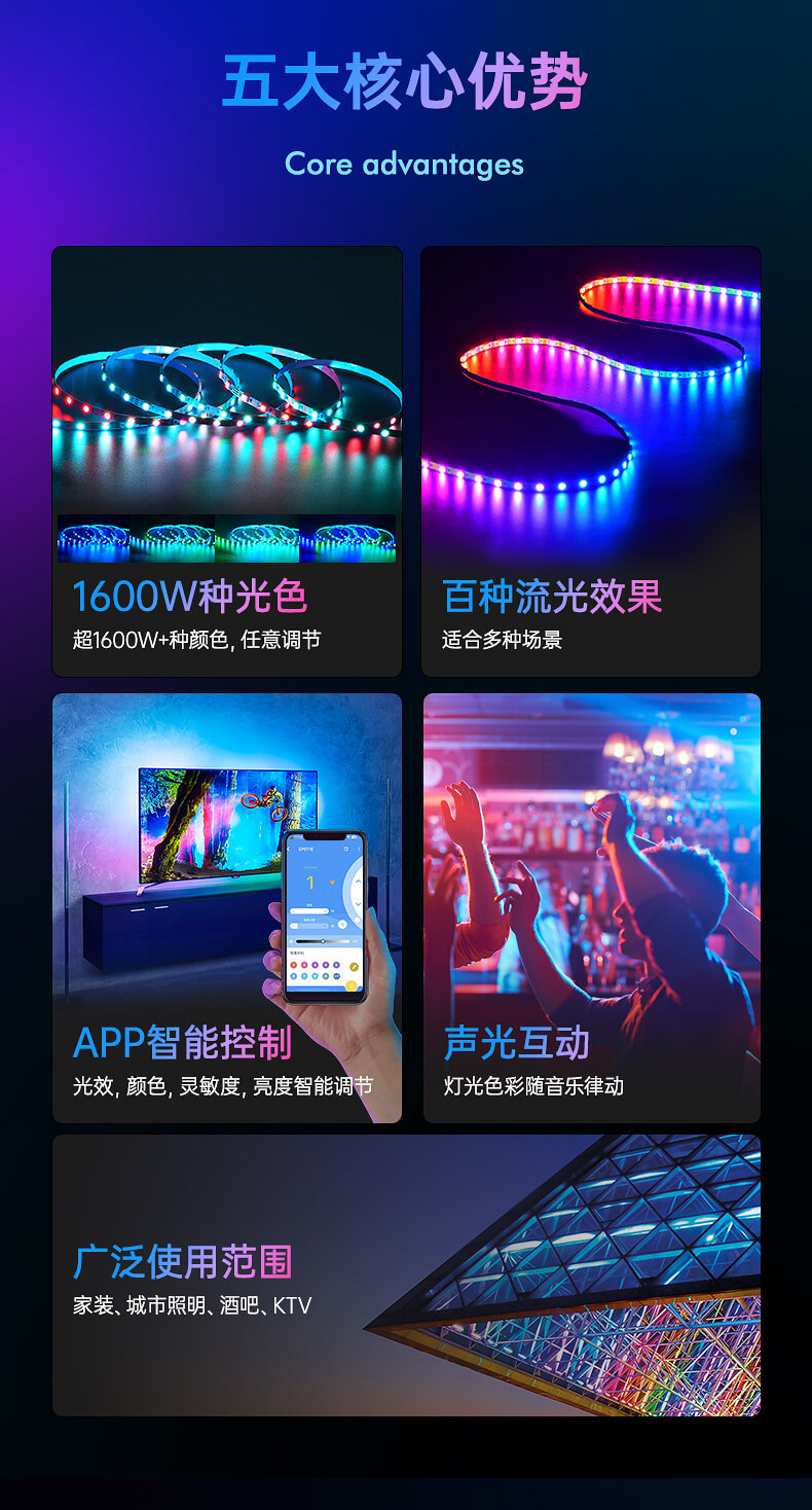 5mm幻彩燈帶優勢